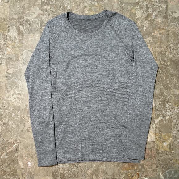 Lululemon Swiftly Tech Shirt Women's Size 8 Grey Long Sleeve Thumholes Gym - Picture 2 of 9
